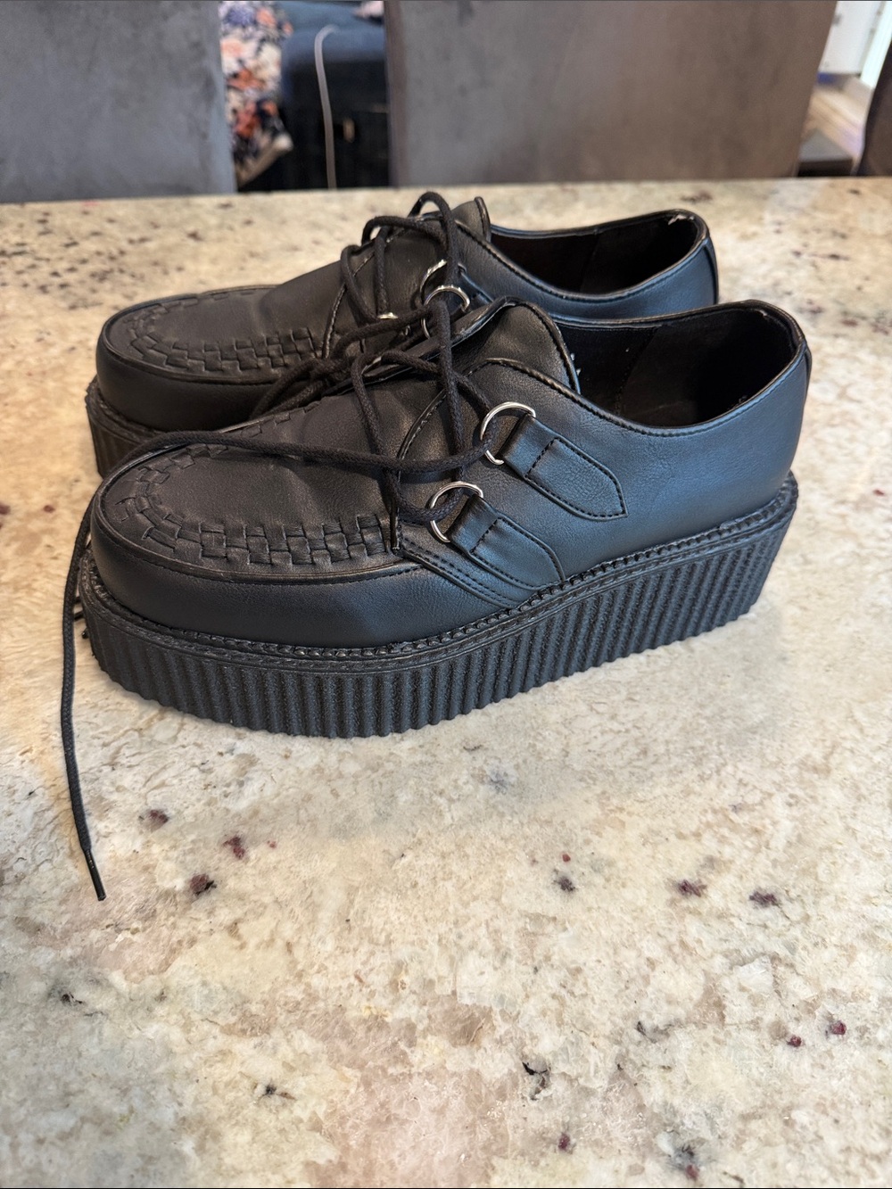 Demonia Black Platform Creeper Loafers